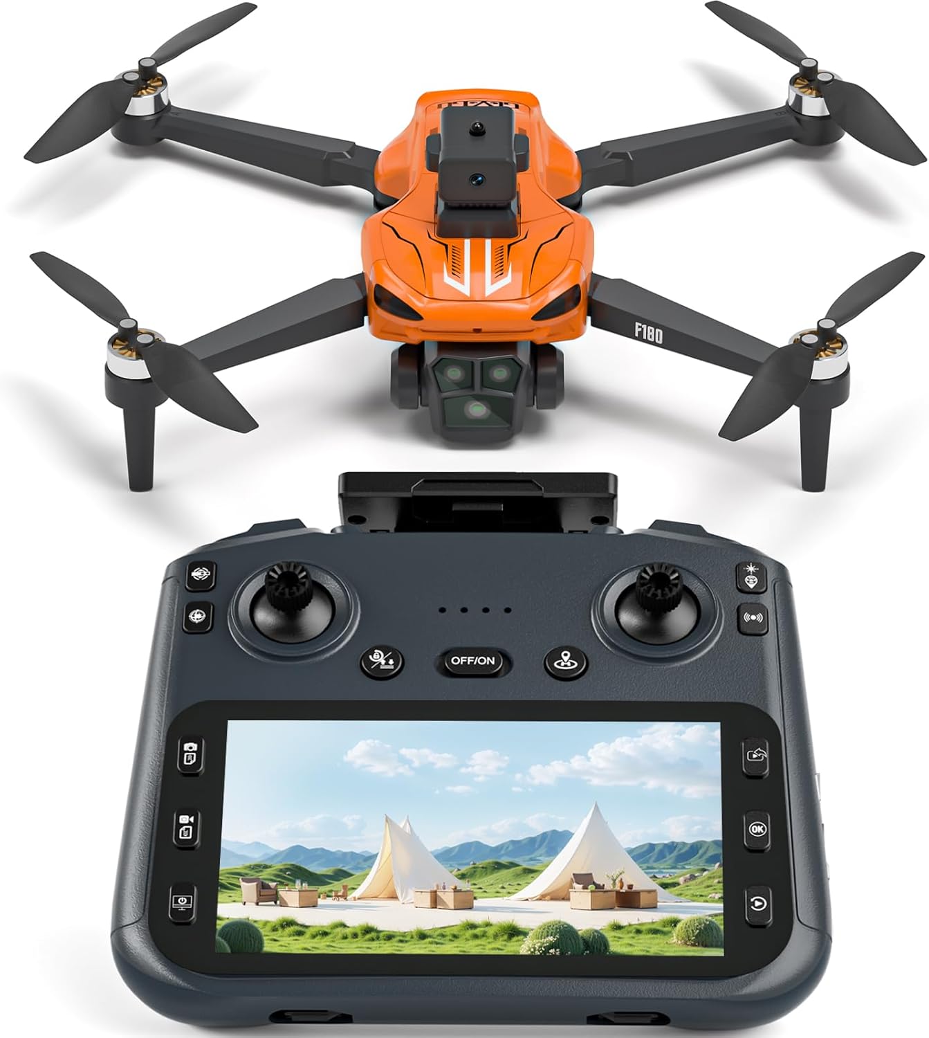 GPS Drone with Camera 4K Long Range for Adults,4.5" LCD RC Screen,Camera Drone Professional Follow Me Obstacle Avoidance for Beginners,Auto Return Circle Fly Altitude Hold,Low Battery Alert