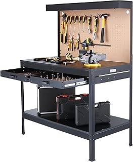 Olympia Tools Multipurpose Workbench With Power Outlets and Light, 410-014-0111 , Black