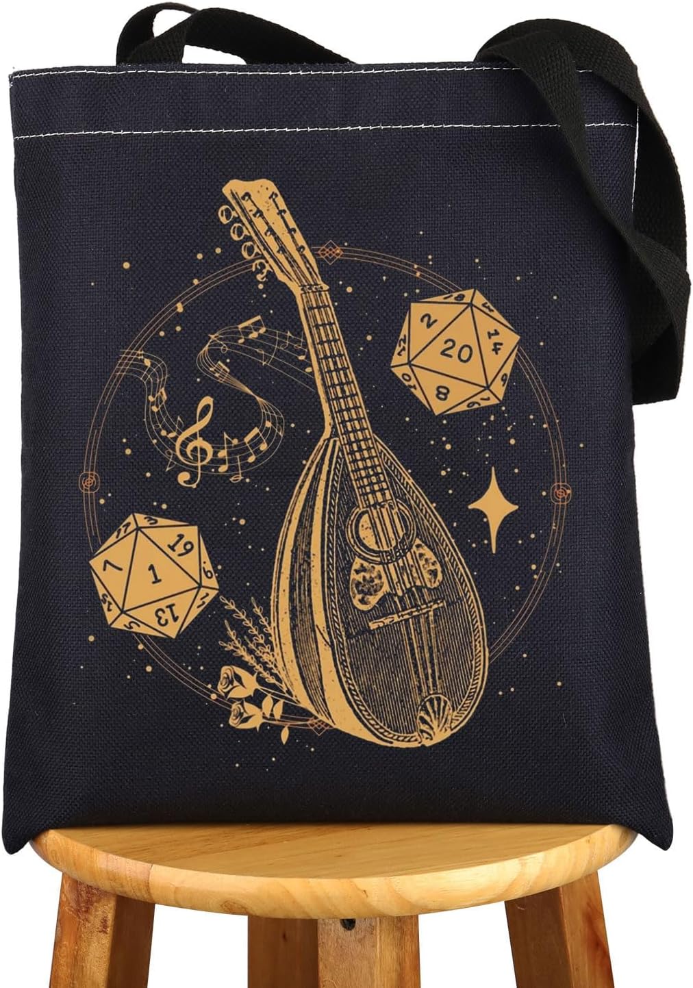 G2TUP Game Bard Tote Bag D20 Bard Dice Gift Vicious Mockery Gifts DM Gifts Game Bard Shoulder Bag