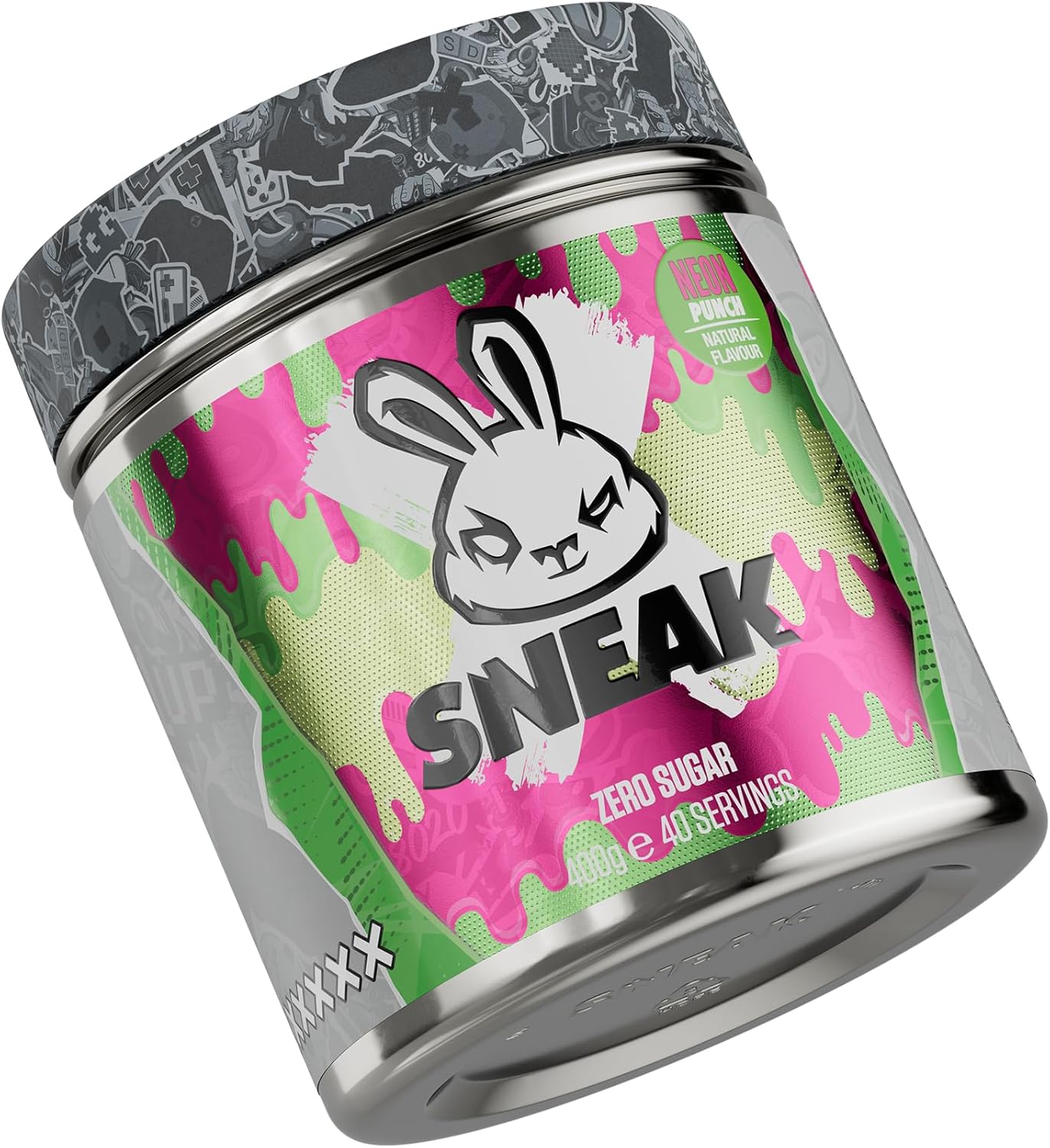 SNEAK Energy Drink Powder | Neon Punch | No Sugar. No Nasties. Just Natural Caffeine, Focus-Boosting Nootropics | 40 Servings