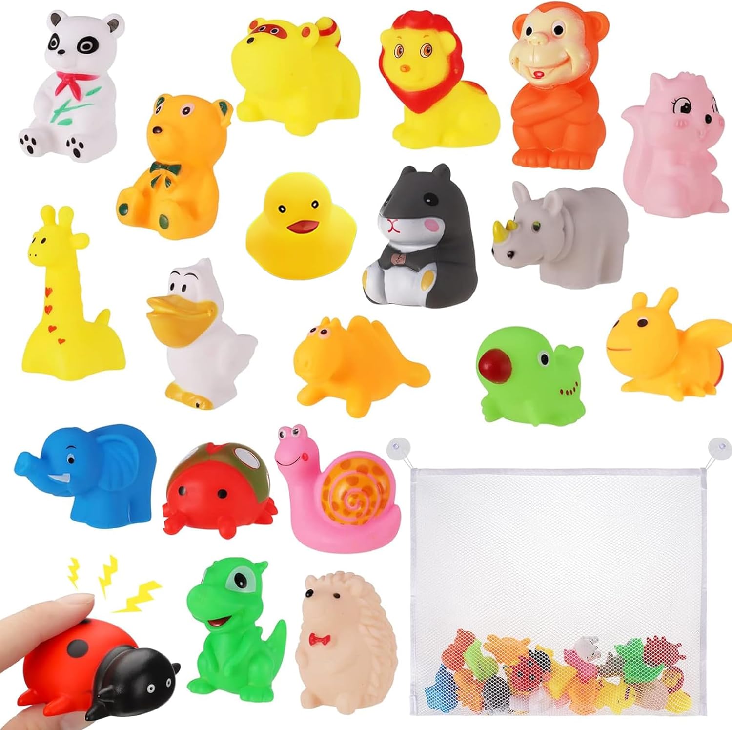 20 Pcs Baby Bath Toys - Baby Bathtub Toys Floating Bath Toys Animal Bath Toy with Storage Bag for Boys Girls 1 2 3 Years Old