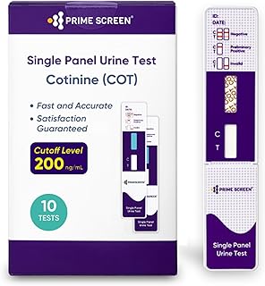 Prime Screen [10 Pack] Nicotine Tobacco Cotinine Urine Test Kit - Urine Dip Card Testing Cotinine from Smoking - WCOT-114
