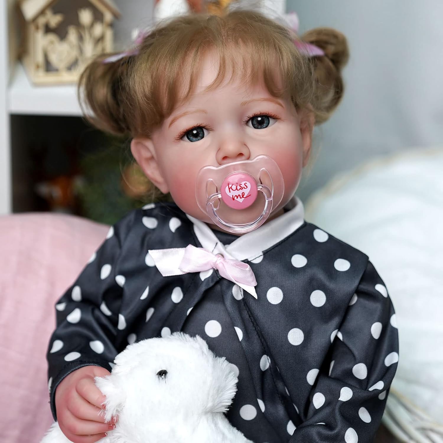 BABESIDE Reborn Dolls 17Inch Realistic Newborn Baby Dolls Blue eye Girl Real Life Baby Dolls with Toy Accessories Set for Kids Age 3+ & Collections, Agatha