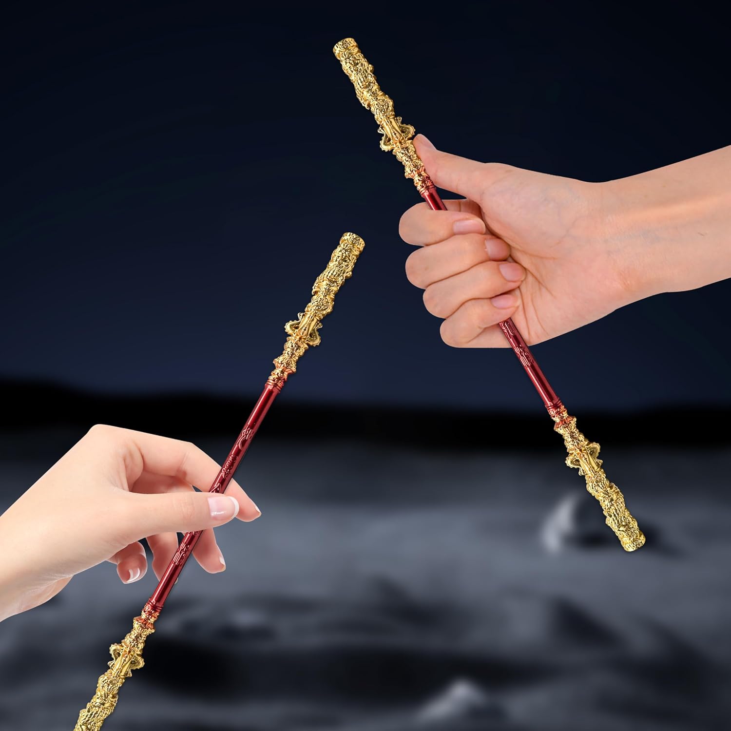 Trending Game Black Myth Desktop Decoration:The Monkey King-Sun Wukong Ruyi Jingu Bang(roo-ee Jing-goo bahng) Desktop Ornament, Game Collection, Equipped with a Complimentary Display Stand(gold)