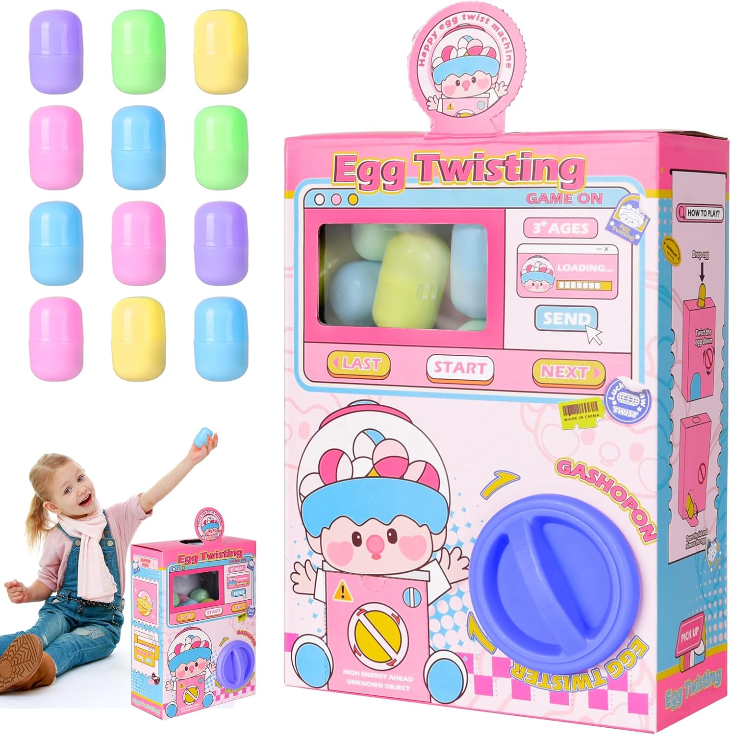 Lnopever Toy Vending Machine for Kids Surprise Toys Mini Vending Machine for Kids Toy Eggs for Kid Mini Claw Machines Interactive Creative Inside Mini Toys Birthday Gifts for Children