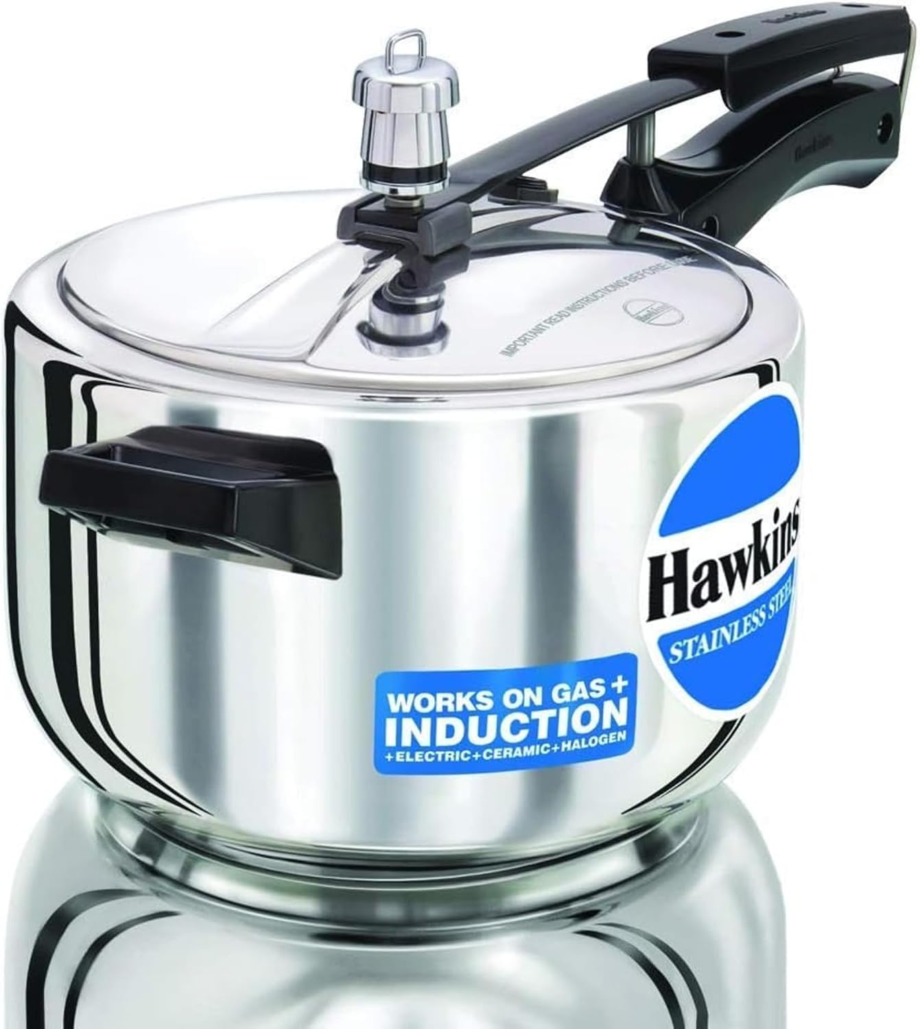 Hawkins 4 Litre Pressure Cooker, Stainless Steel Inner Lid Cooker, Induction Cooker, Silver (Hss40), 4 Liter