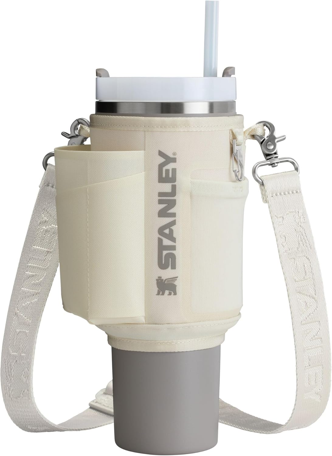 Stanley All Day Quencher Carry All for 40 oz Tumbler with Handle | Crossbody Bag with Phone Holder Pocket, Card Sleeve & Detachable Strap | Water Bottle Carrier Bag | BPA-Free | Cream