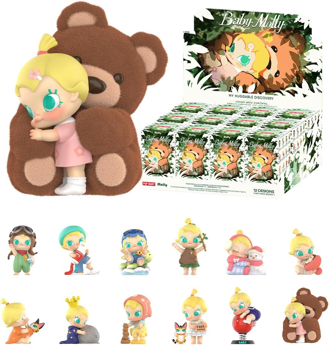POP MART Baby Molly My Huggable Discovery Series 12PC Premium Design Gifts for Women Fan-Favorite Collectible Chic Art Toy Action Figure