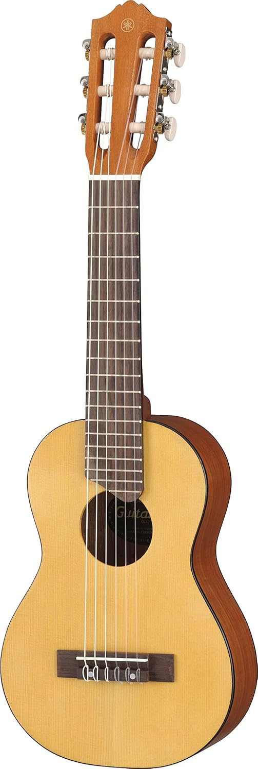Yamaha Acoustic Guitalele, GL1 – A hybrid between guitar and ukulele (70 cm) with 6 Strings (3 nylon/3 metal wound, commonly known as a nylon string set) and Fitted Yamaha Gigbag – Natural