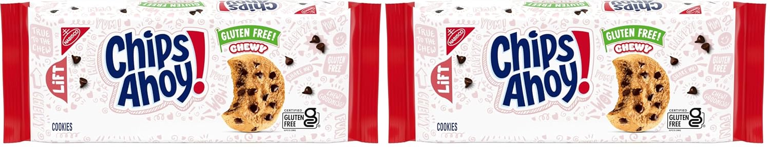 CHIPS AHOY! Chewy Gluten Free Fudgy Chocolate Chip Cookies, 9.75 oz (Pack of 2)