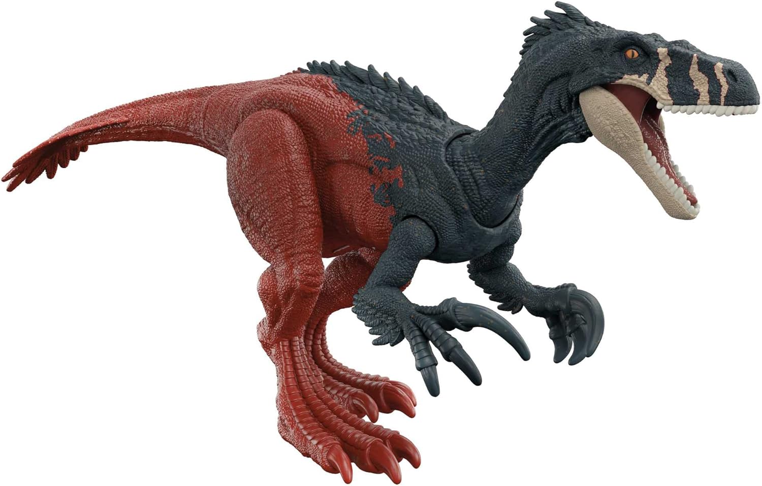 Jurassic World Dominion Roar Strikers Megaraptor Dinosaur Action Figure with Attack Motion and Sound, Toy Gift with Physical and Digital Play