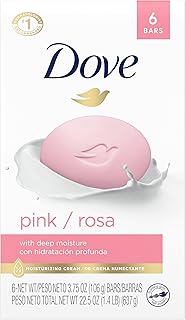Dove Beauty Bar Soap Pink Rosa 6 Count for Soft, Smooth Skin, Cleans & Moisturizes 3.75 oz