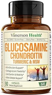 Glucosamine Chondroitin MSM and Turmeric Supplement - Joint Support Supplement with Boswellia & Glucosamine Sulfate 1500 mg. Joint Health Chondroitin Sulfate MSM Supplement for Women & Men 90 Capsules