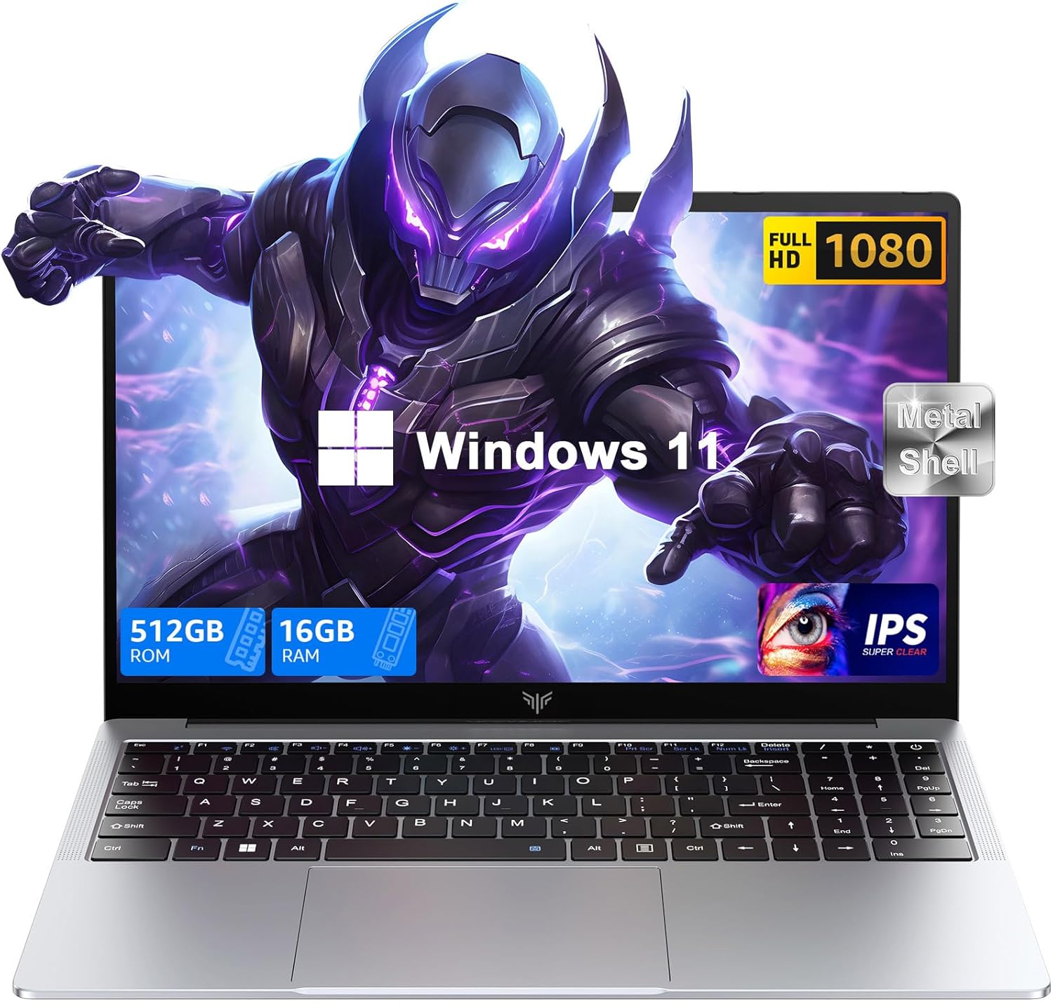 Laptop, Laptop Computer with Intel N97 Processor(Up to 3.6GHz), 16GB DDR4 512GB SSD Windows 11 Laptop for Home Business and Student, 1080P, USB3.2,Long Battery Life