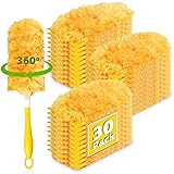 30 Pack 360 Dusters Refills for Swiffer Dusters, Unscented Heavy Duty Duster Kit Disposable Dusters Refills with 1 Handle for Cleaning Furniture, Blinds, Ceiling Fans