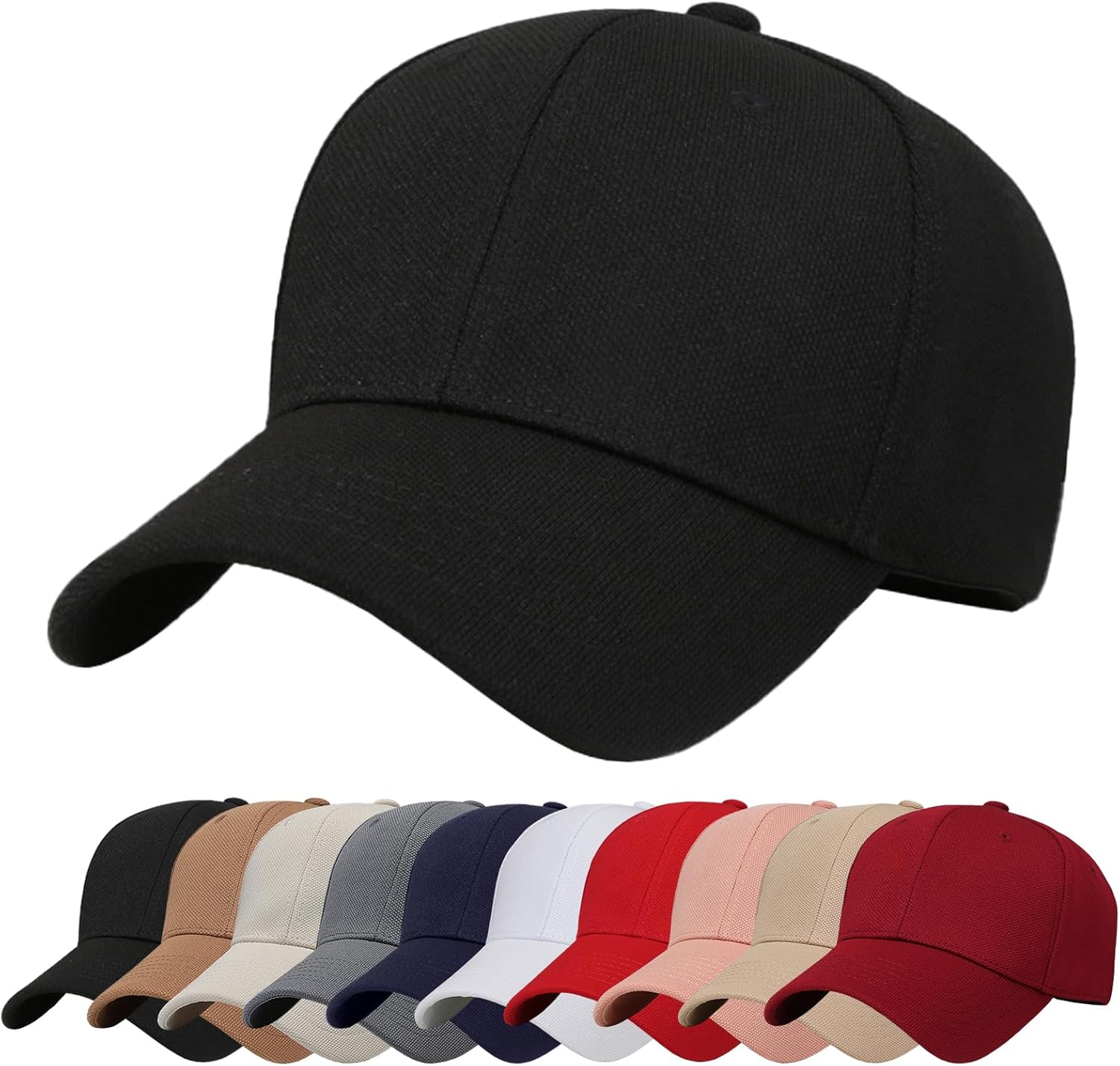 Baynetin Plain Baseball Cap, Unisex Adjustable Breathable Anti UV Outdoor Travel Sun Hat Golf Cap