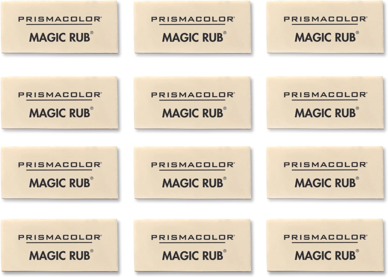 Prismacolor Premier Magic Rub Vinyl Erasers, 12 Pack