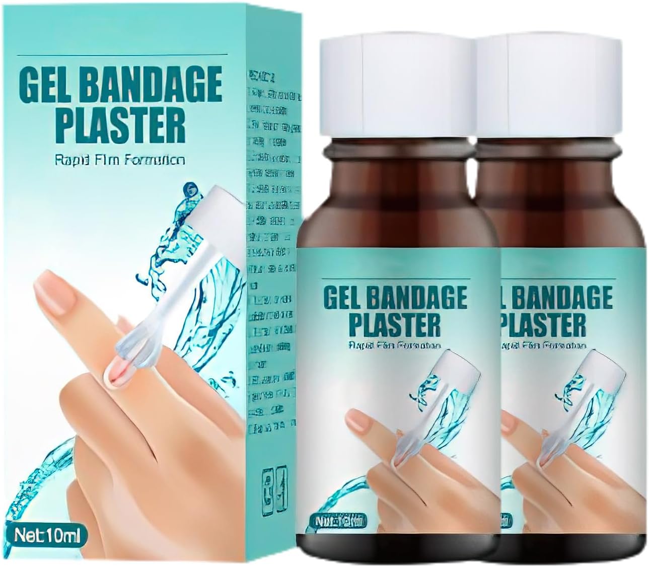 XdealCozyxc 2PCS Quick Dry Gel Liquid Plaster Bandage for Minor Cuts Scrapes Wounds and Dry Cracked Skin Waterproof Breathable