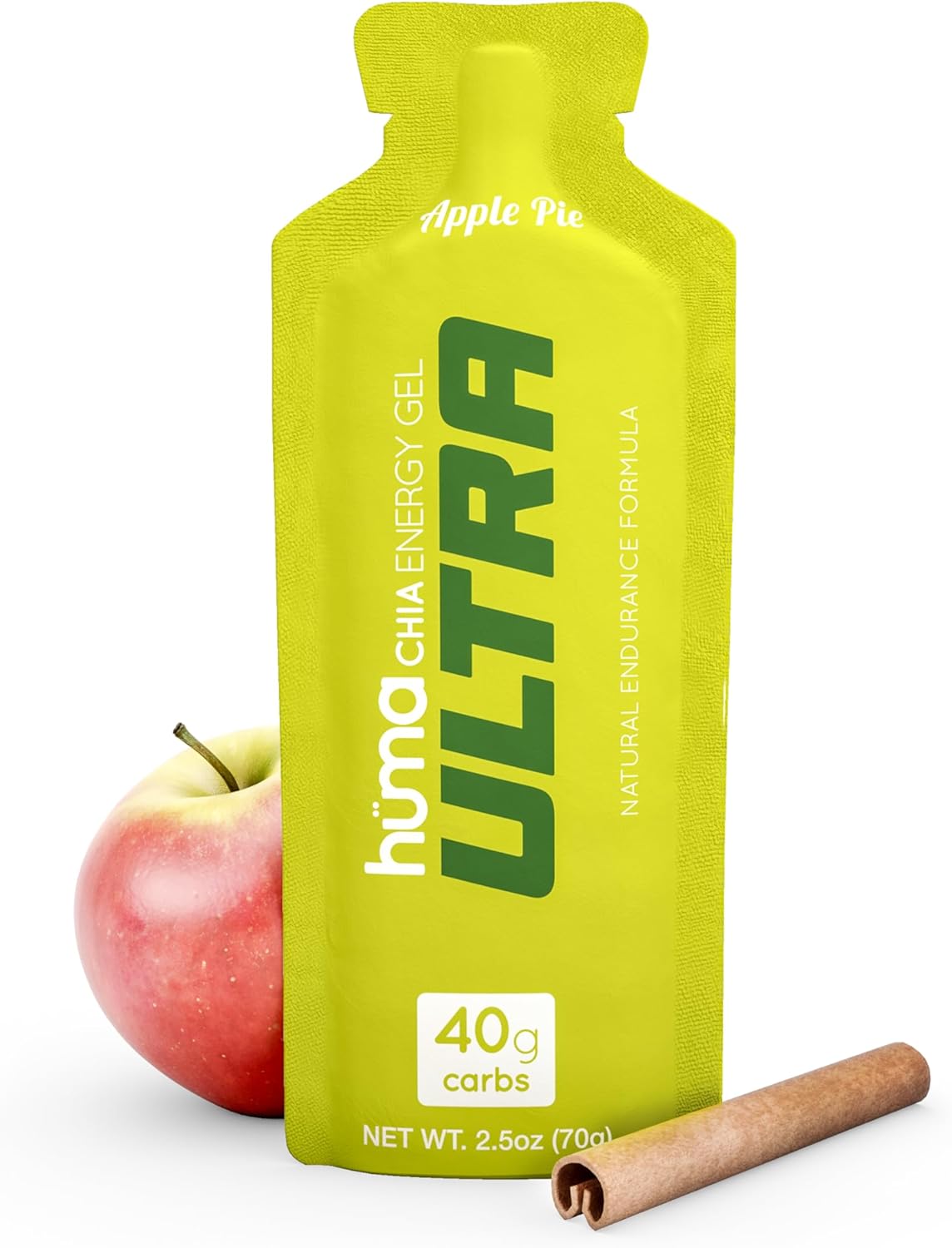 Huma Ultra - 40g Carbs Real Food Energy Gel with Ultra Endurance Formula - 8 Pack, Apple Pie