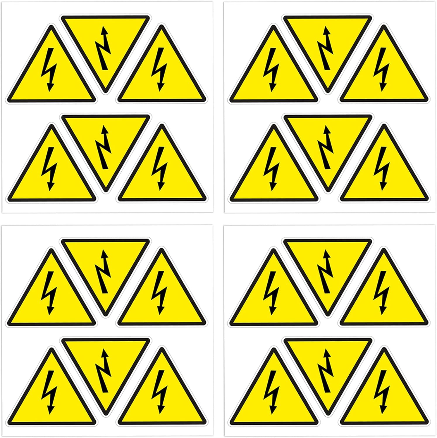 dealzEpic - Yellow Triangle Electrical Shock Hazard Risk Warning Sign - Self Adhesive Peel and Stick Vinyl Sticker - 4 cm (1.57 inches)