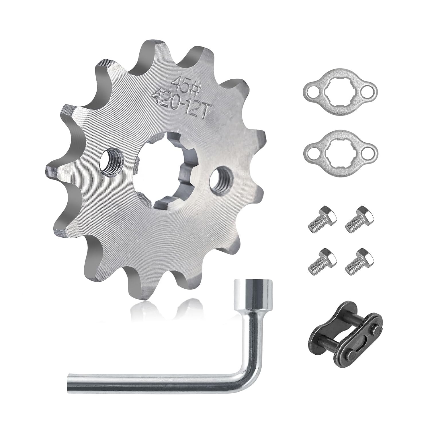 420 12T Motorcycle Front Engine Sprocket 17mm Compatible with 125cc140cc 160cc TaoTao Loncin Roketa Dirt Bike,Mini Bike,ATVs,Go Kart Sprocket