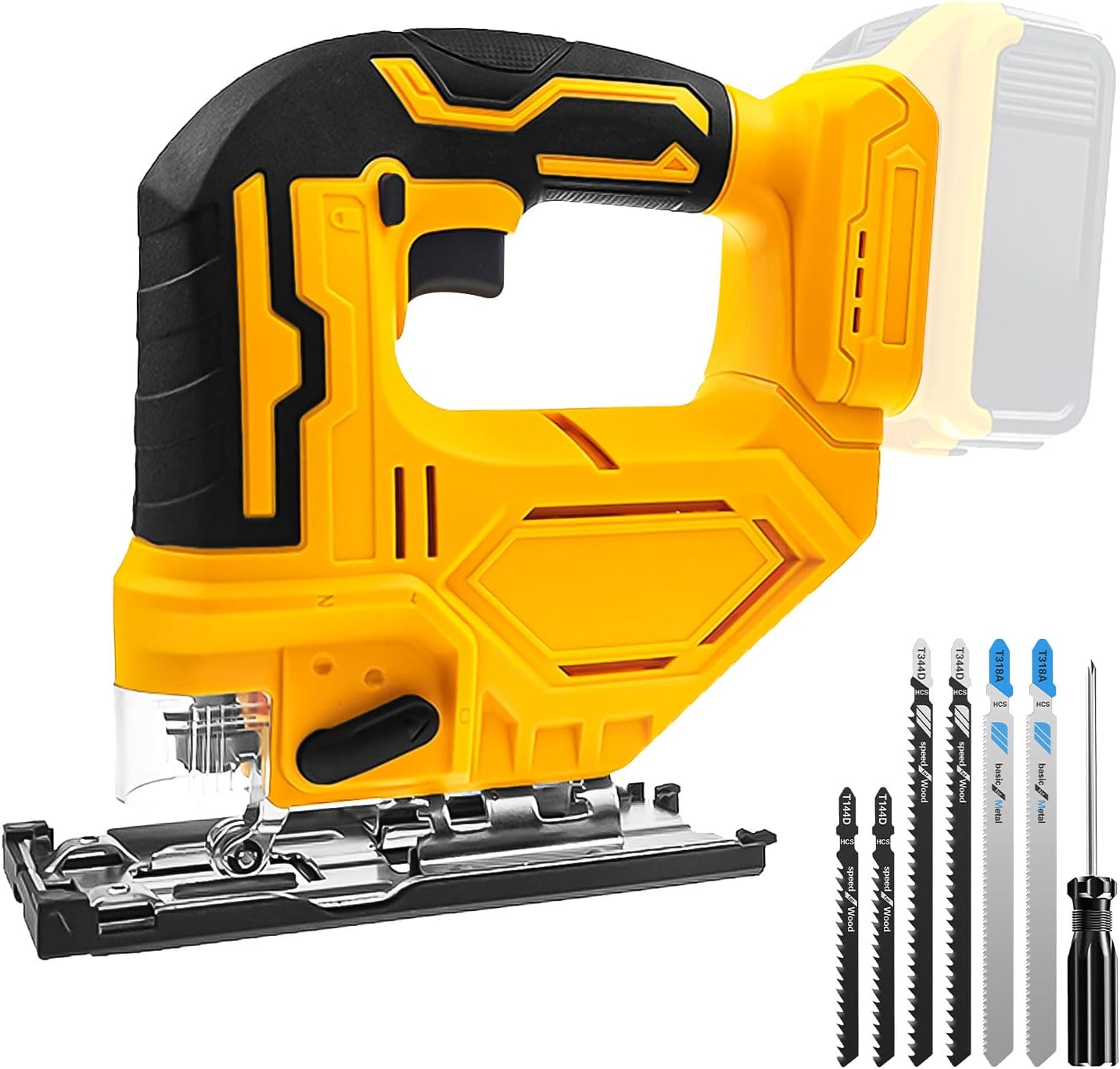 Cordless Jig Saw Compatible with Dewalt 20V Max Battery, Jigsaw Cut Off Tool 400W 2700RPM 45° Beveled Cuts with Jigsaw Blades for Straight/Curve/Circle Cutting