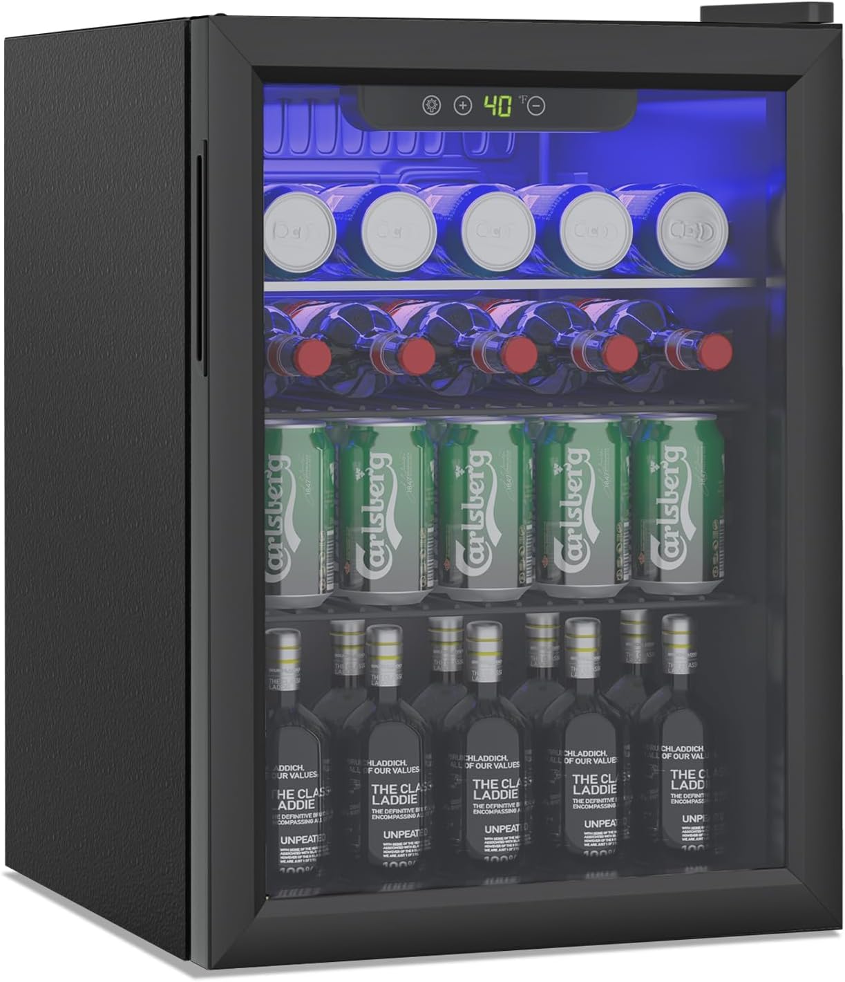 Erivess 2.6 Cu Ft Mini Fridge, 95 Cans Freestanding Beverage Refrigerator
