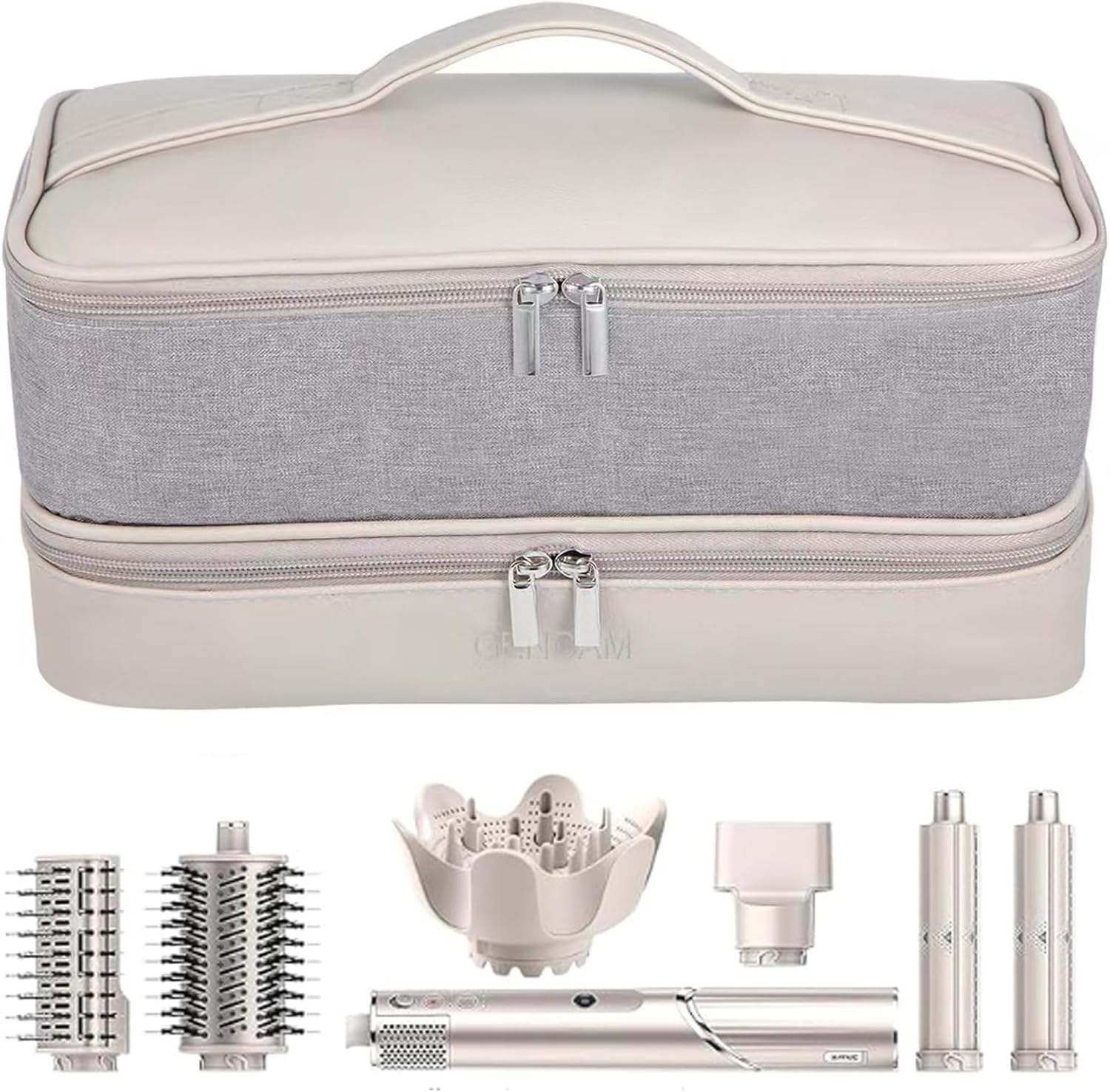 Double-Layer Airwrap Travel Case for Shark Flexstyle, Carrying Storage organizer bag for Shark Flexstyle or FlexFusion, Travel Bag for Shark Flexstyle/Dyson Airwrap Styler and Attachments