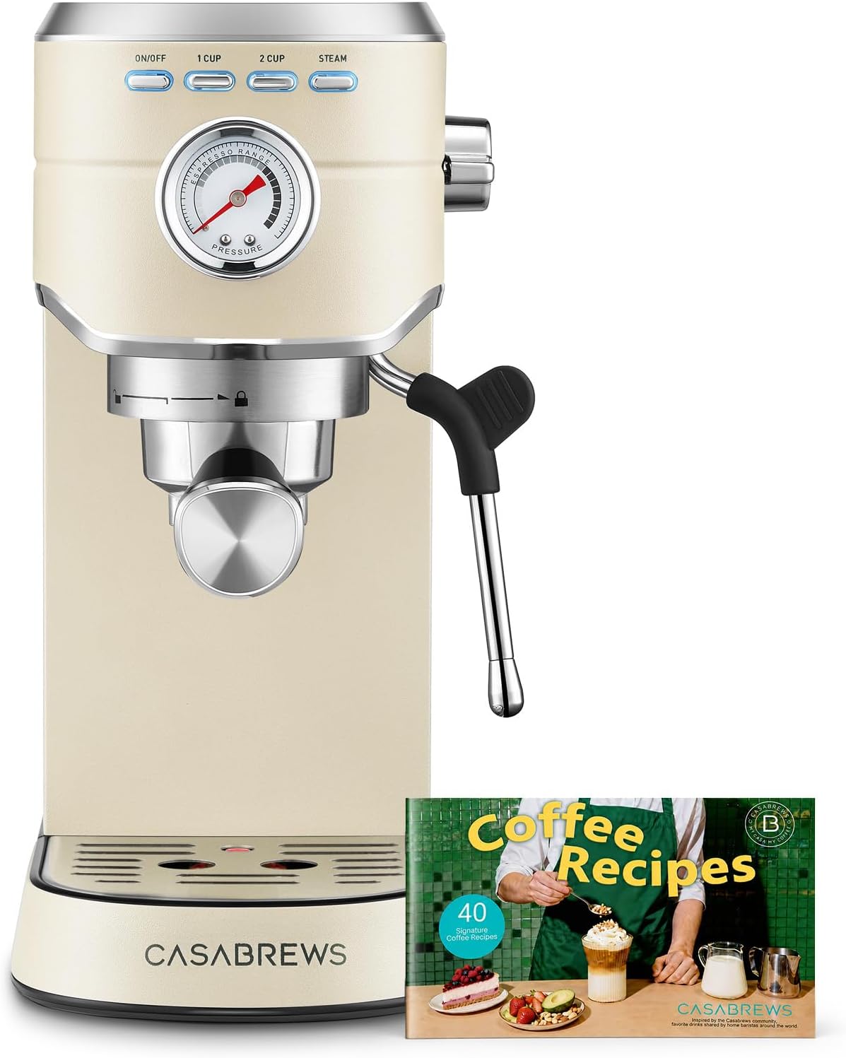 CASABREWS CM5418 Espresso Maker, Compact Espresso Machine with Milk Frother