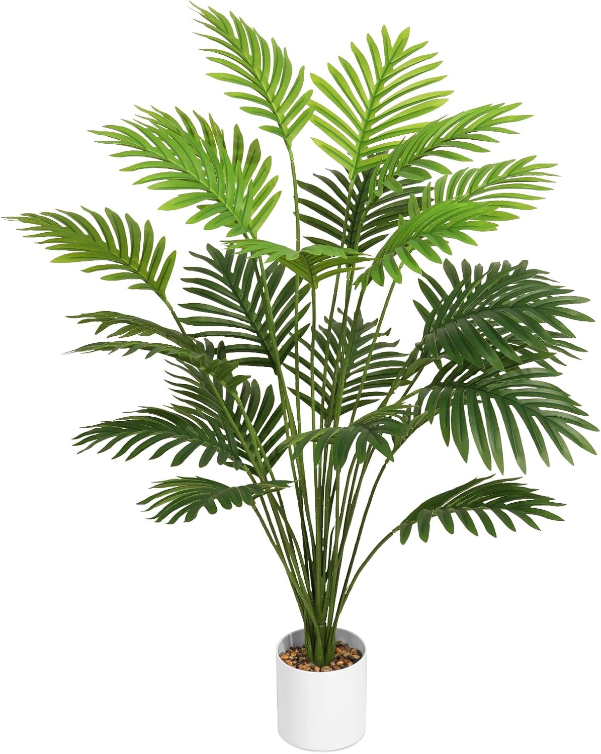 Tuocal 28" Artificial Plant Areca Palm Tree Fake Palm Tree in Pot Tall Faux Plant for Outdoor Indoor Home Garden Office Decoration