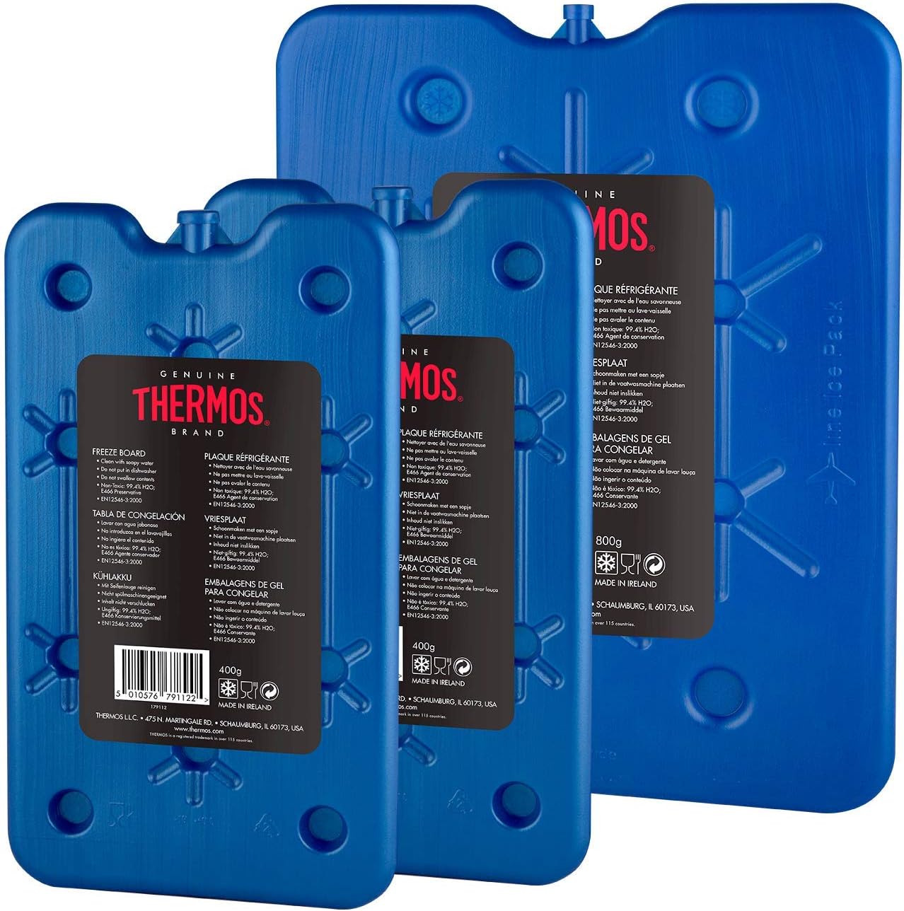 Thermos Freeze Boards, 1 x 800 g/2 x 400 g, Pack of 3, Blue