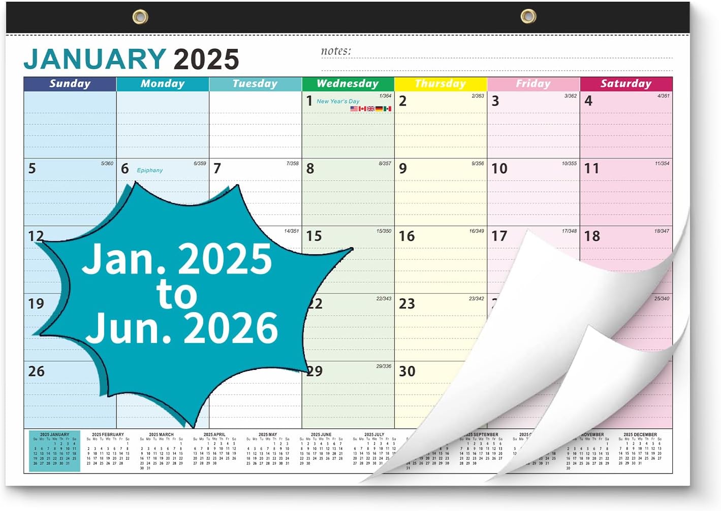 Desk Calendar 2025-2026 , AgePlace Wall Calendar 2025-2026 Covers January 2025 to June 2026, Large 17" x 12" Desktop Monthly Calendar for Home School & Office, Perfect for Keeping Track of Important Dates