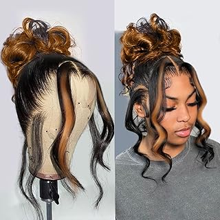 200% Density Full 360 Lace Front Wigs Human Hair For Women Ombre Lace Front Wig Human Hair Glueless Wigs Human Hair With Baby Hair Body Wave Lace Front Wigs Human Hair Ombre Human Hair Wigs(20 Inch)