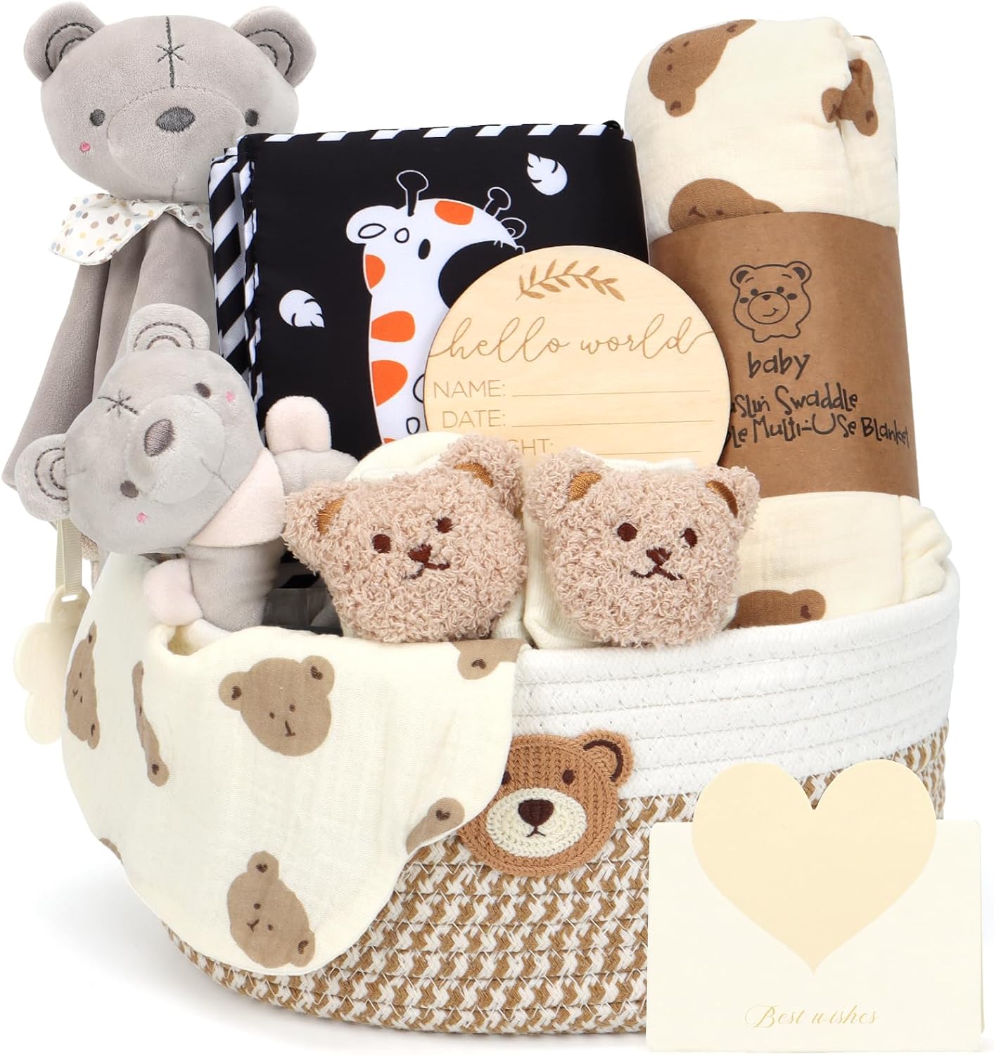 Top-spring Baby Gift Basket, Newborn Hamper Set with New Baby Essentials
