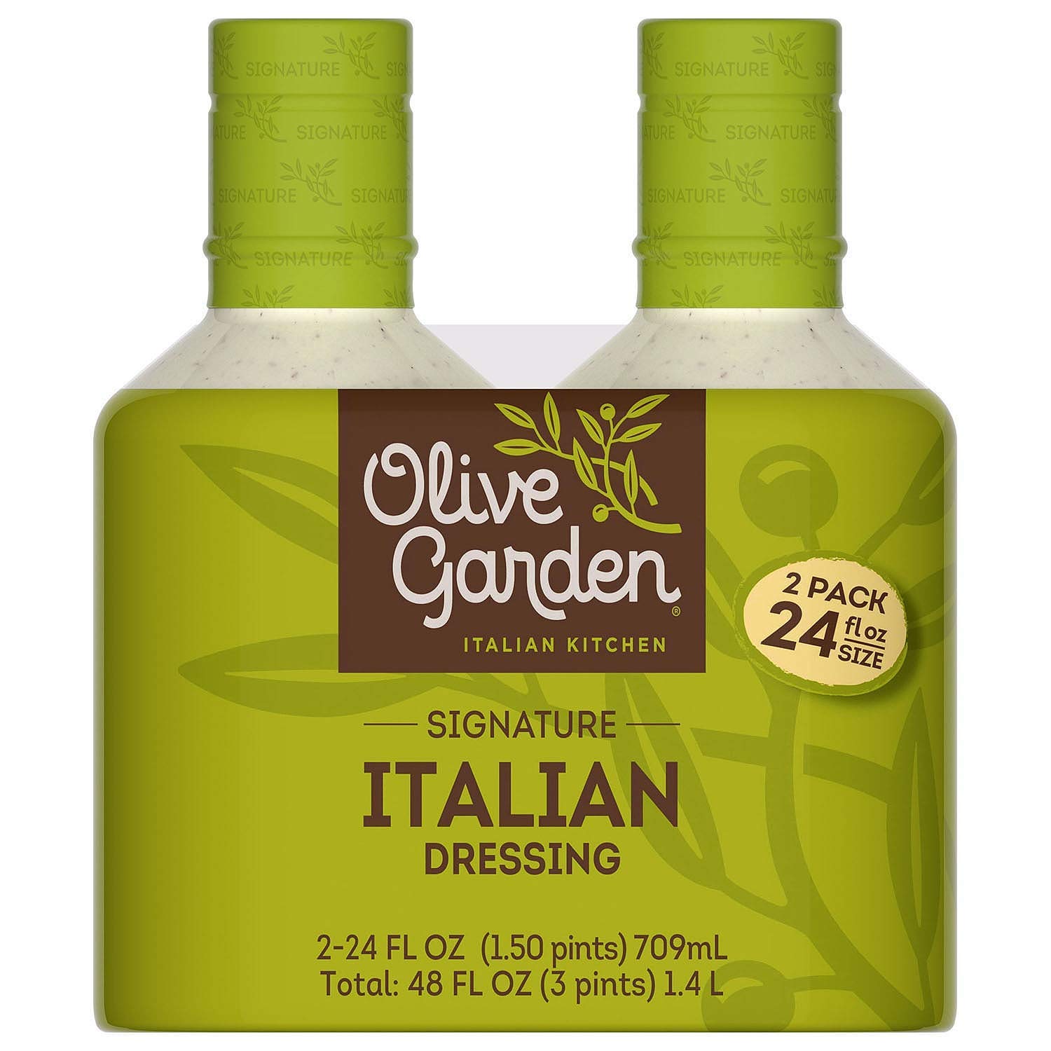 Olive Garden Signature Italian Dressing - Family Size 2 Pack (24 oz Ea) - SET OF 3