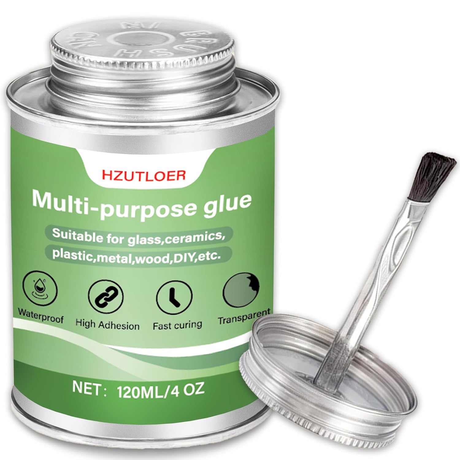 Multi-Purpose Super Glue | High Strength Clear Adhesive with Brush | for Rubber,PVC,Acrylic,Wood,Ceramics,Leather,Plastic | DIY Crafts