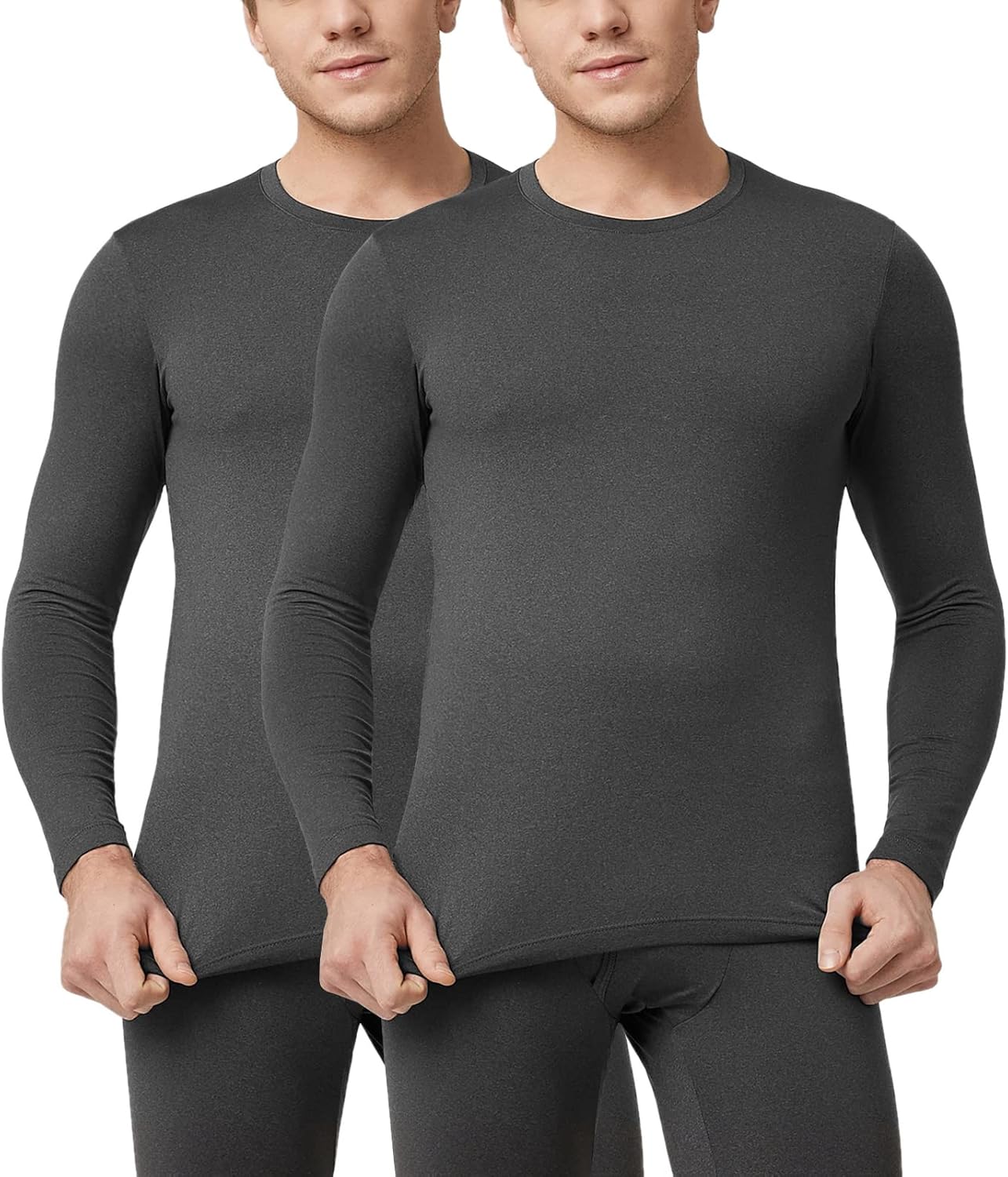 LAPASA Men's Thermal Underwear Top Crewneck Long Sleeve Shirt Base Layer Lightweight Midweight Heavyweight Winter M09/M26/M55