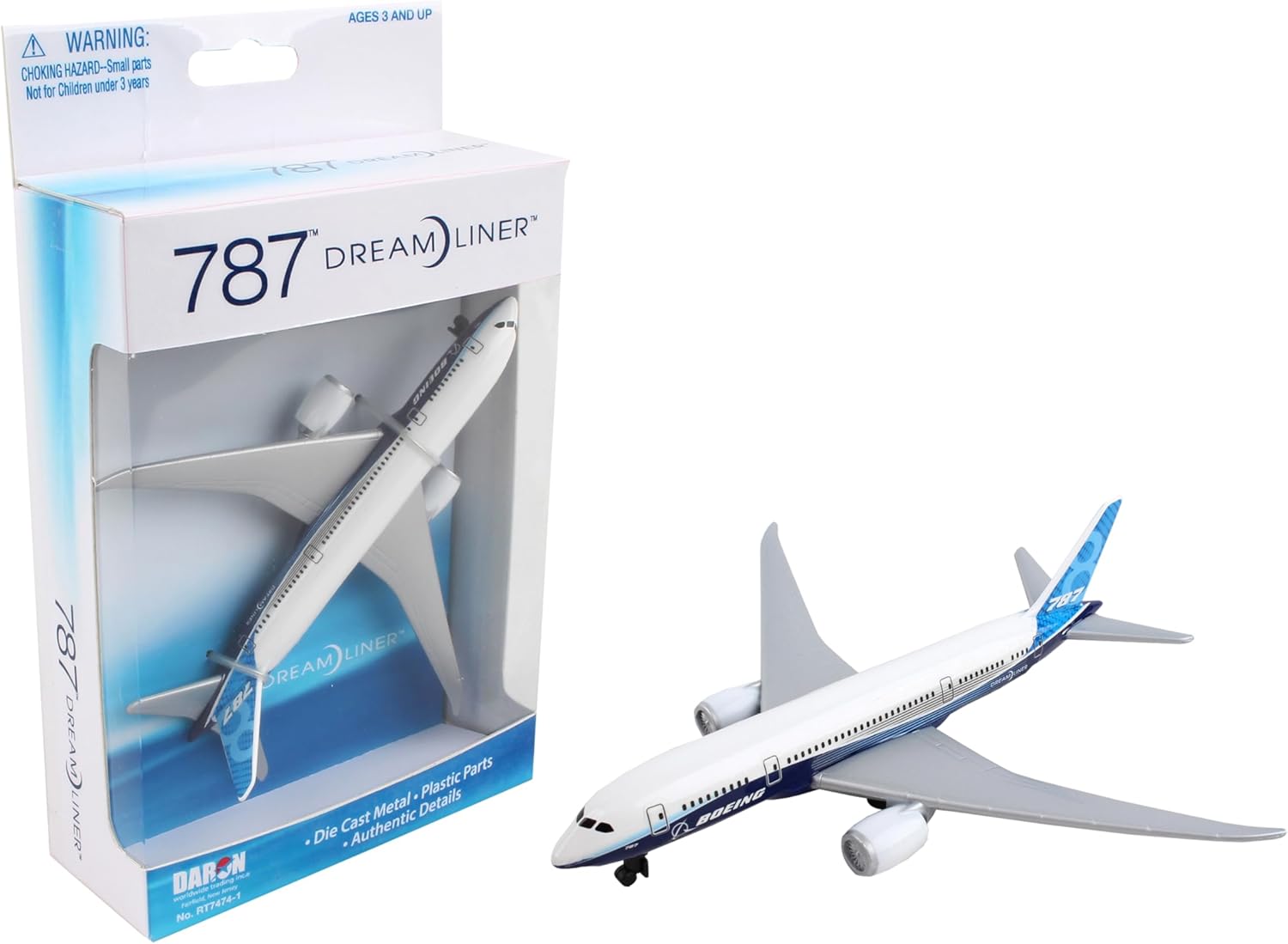 Daron Toy Airplane – Boeing 787 – Die-Cast Metal Model Airplane Toy with Plastic Parts for Kids Ages 3+