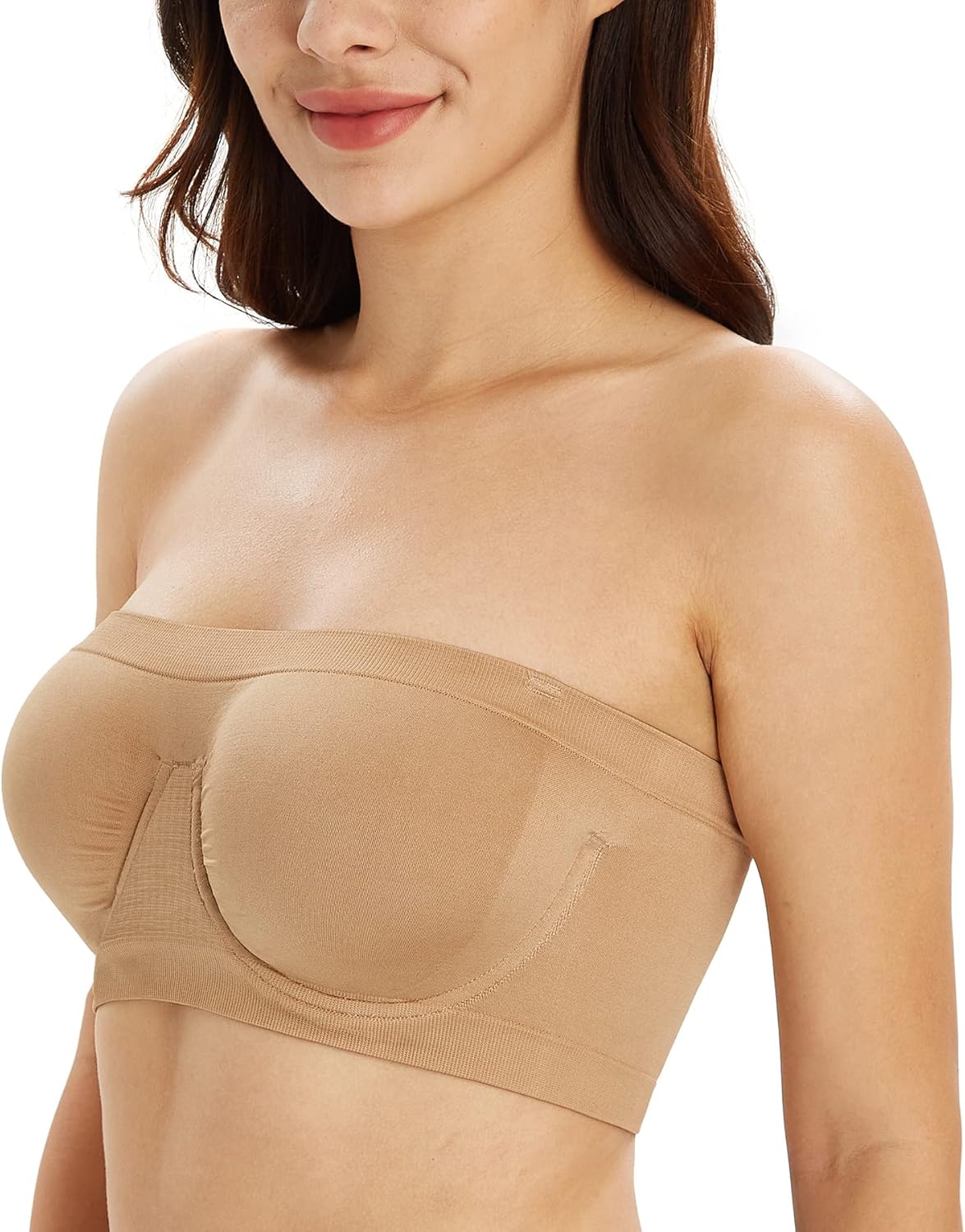 DotVol Women's Underwire Strapless Non Padded Multiway Bras Stretchy Tube Top Bandeau Bra