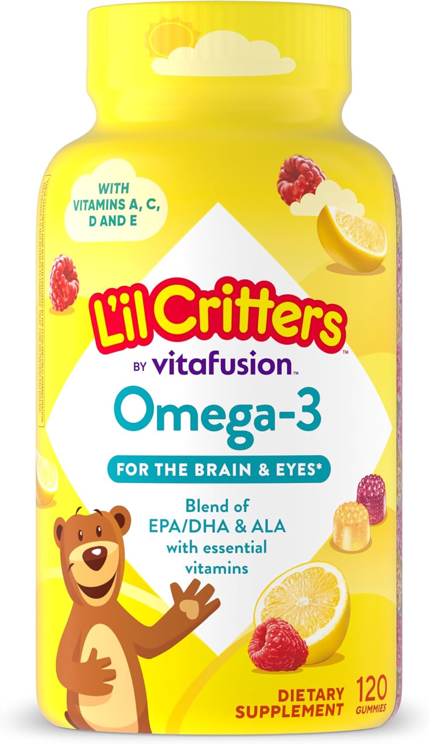 Lil Critters Kids Omega 3 Gummies | Yummy Raspberry Lemonade Flavor
