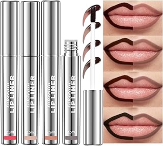 4Pcs Peel Off Lip Liner Stain - Long-Lasting, Smudge-Proof, Waterproof Nude Matte Lip Tint, Non-Fading Peel Off Lip Color, Effortless Precision & Full Coverage, Vegan & Cruelty-Free