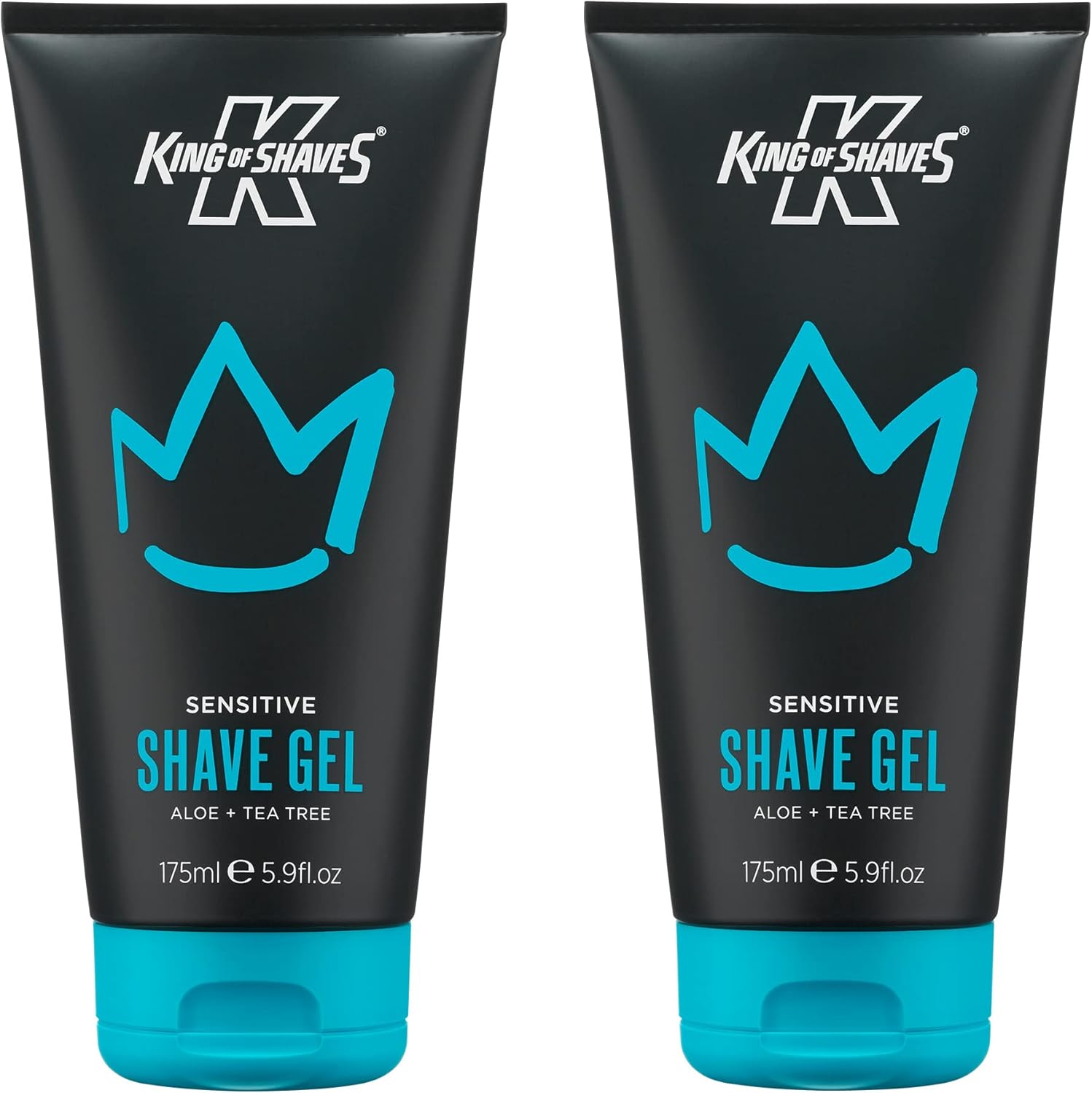 King of Shaves Sensitive Shaving Gel, Low Foam for a Refreshing and Precise Shave, Shave Gel For Men, 2 x 175ml