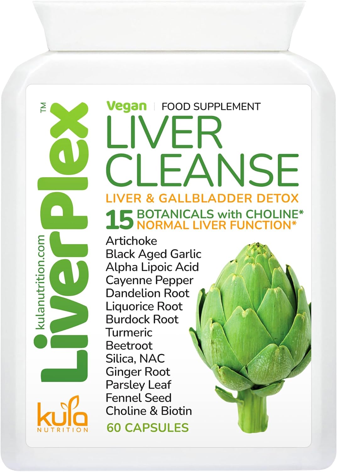 LiverPlex Liver Cleanse - 15 in 1 Herbal Liver Detox Complex - 60 Capsules