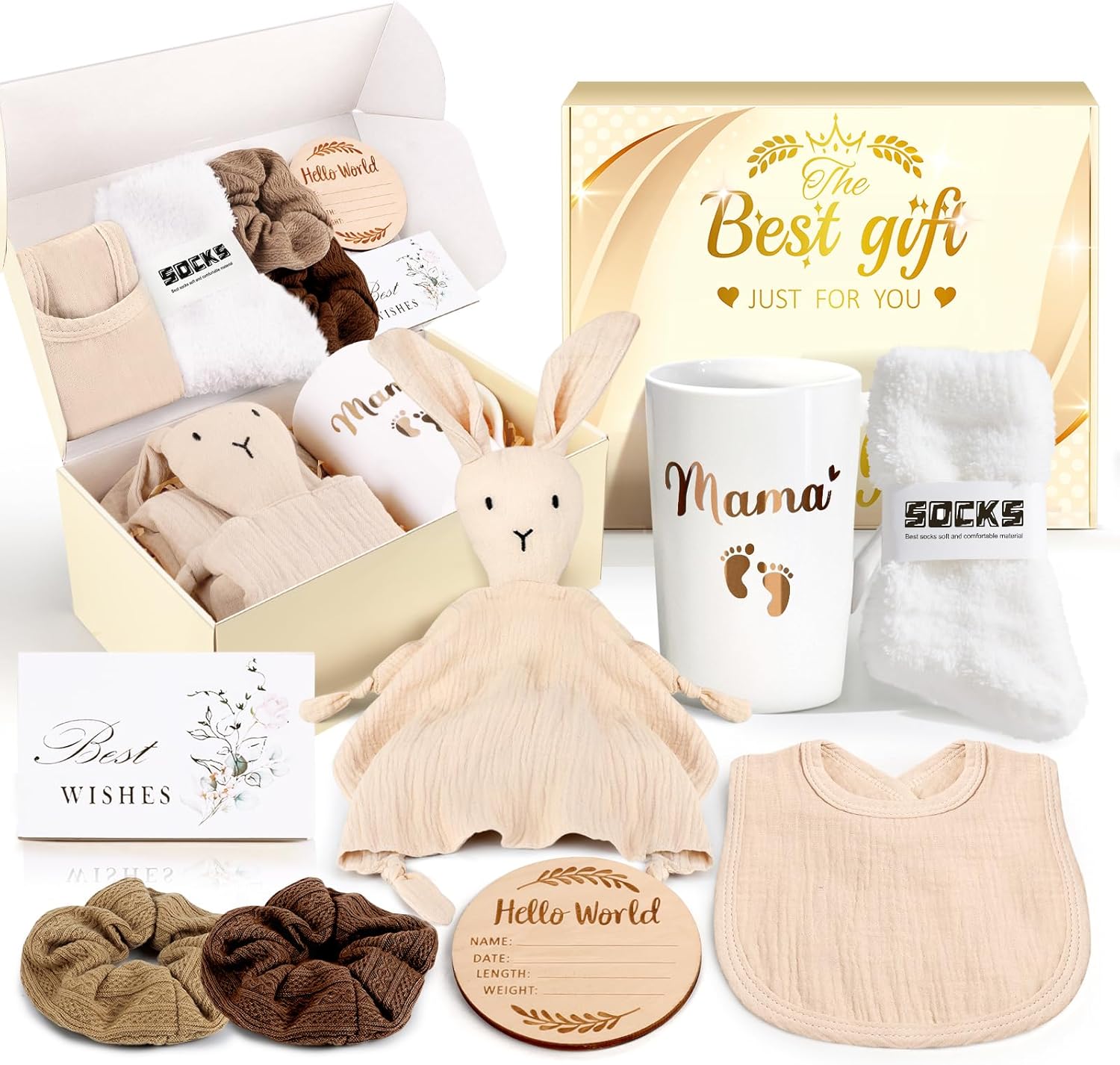 Guiseapue Baby Shower Gifts for Mum: Mum to Be Gifts, New Mum Pamper Kit for New Mama, Christening Gifts for Girls Boys, Newborn Baby Essentials Personalised Baby Present Hamper