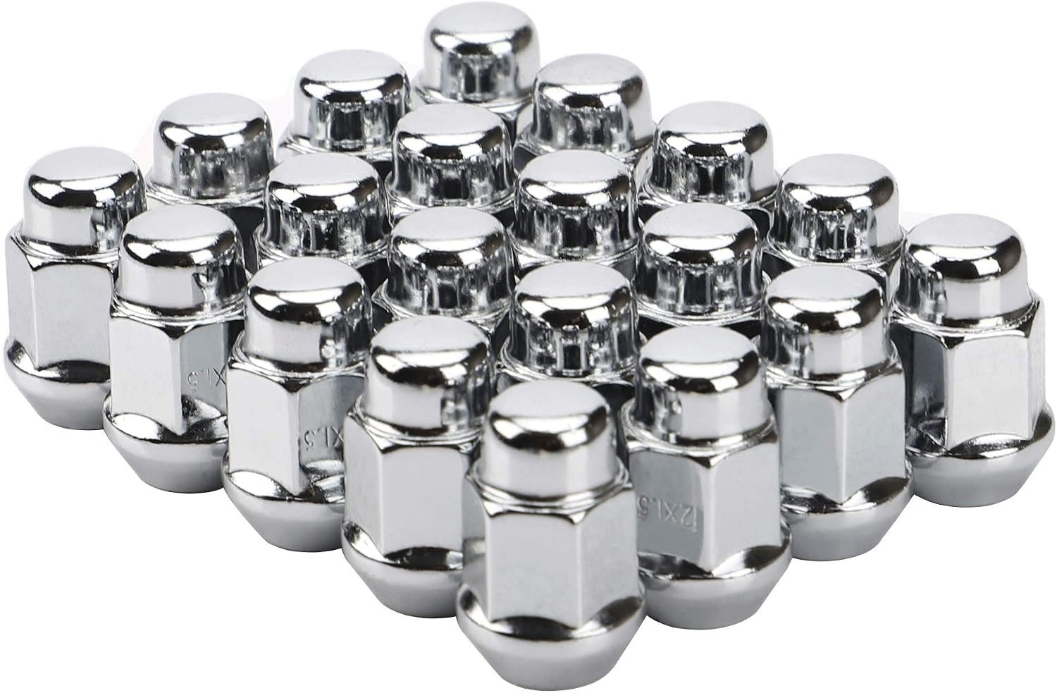 Wheel Lug Nuts, 12x1.5, Chrome, 20PCS