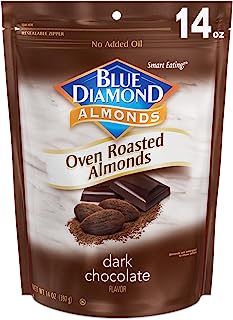 Blue Diamond Almonds Oven Roasted Dark Chocolate Flavored Snack Nuts, 14 Oz Resealable Bag (Pack of 1)