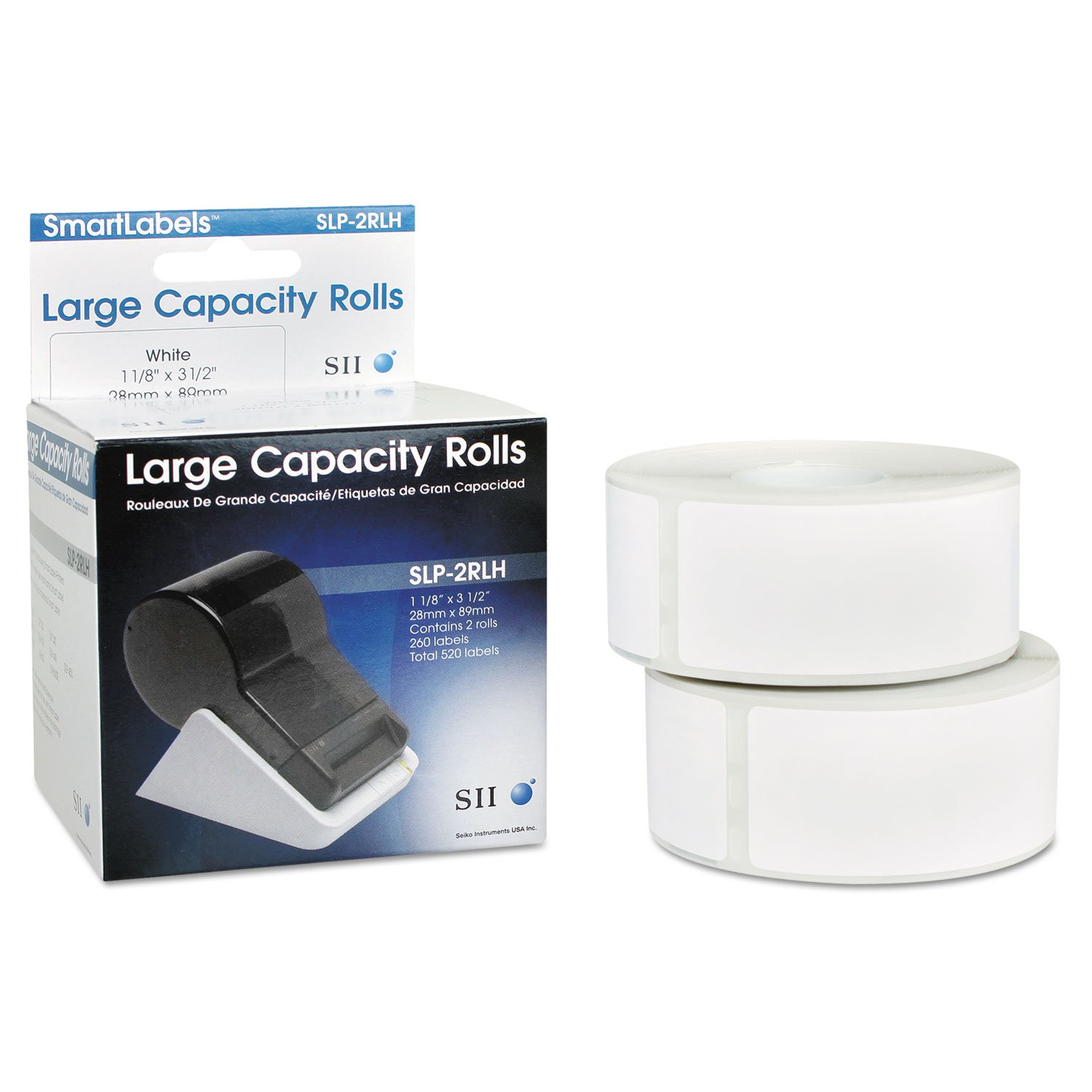 Seiko SLP2RLH Self-Adhesive Address Labels 1-1/8 x 3-1/2 White 520/Box