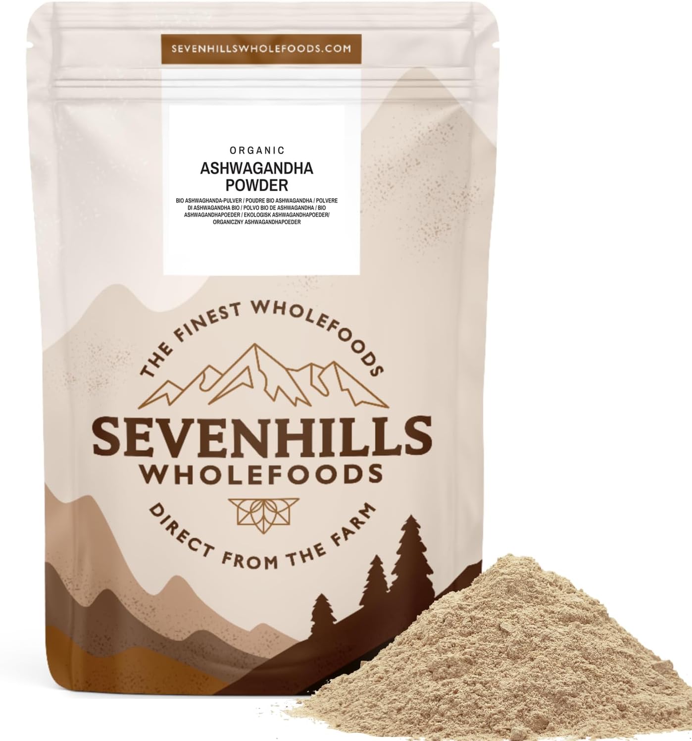 Sevenhills Wholefoods Organic Raw Ashwagandha Powder 500g