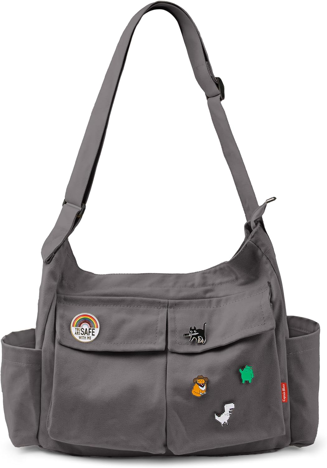 Captain Blues Canvas Hobo Crossbody Bag for Women & Men - Large Capacity Versatile Crossbody Tote Bag with Multiple Pockets, Adjustable Strap for Work, School, Travel, and Day Out