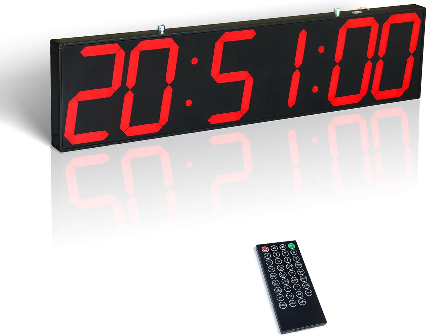 27.6in Double Side Digital Wall Clock, Multifunctional Led Digital Clock with Timer, Temperature and Date Display, Large Hanging Clock for Corridors, Hospitals (Red)